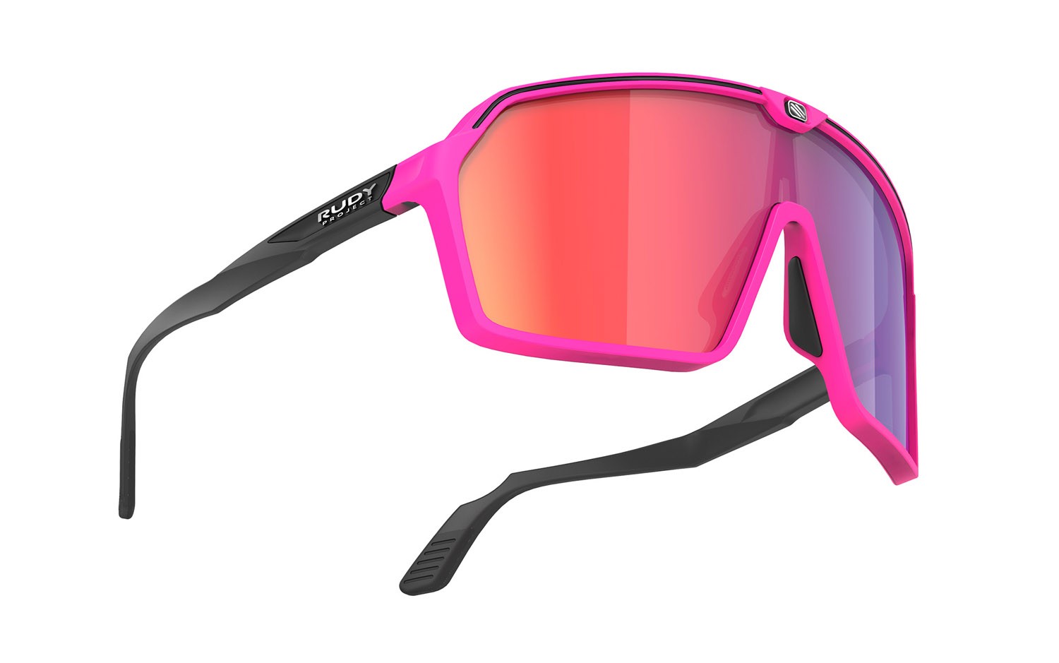 Occhiali da sole Rudy Project Spinshield SP723890-0001 colore pink fluo / black matte lenti multilaser red