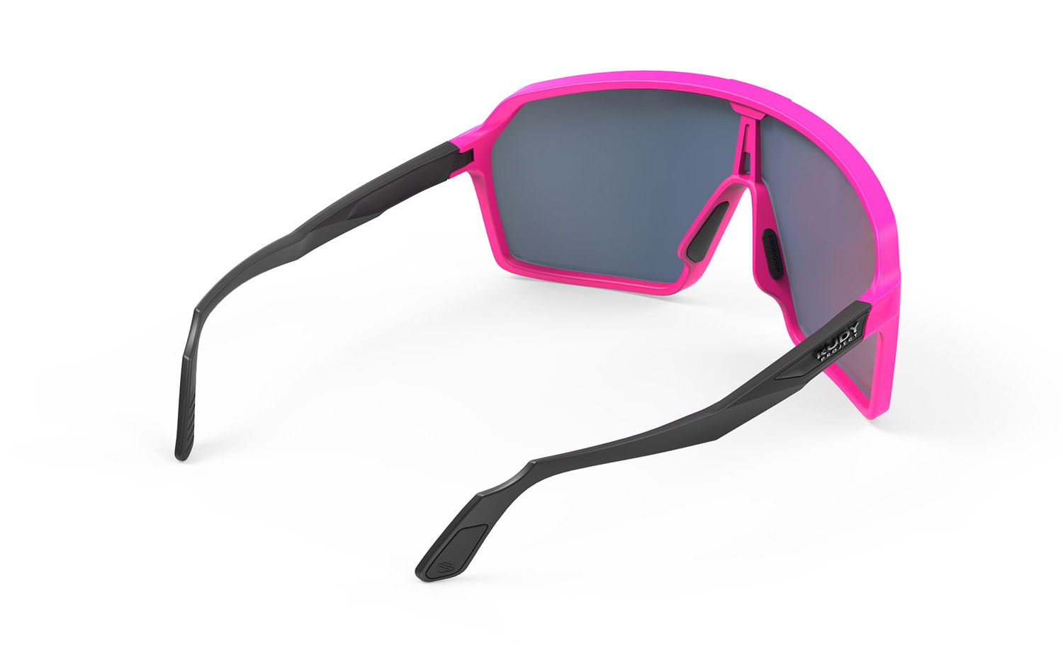 Occhiali da sole Rudy Project Spinshield SP723890-0001 colore pink fluo / black matte lenti multilaser red