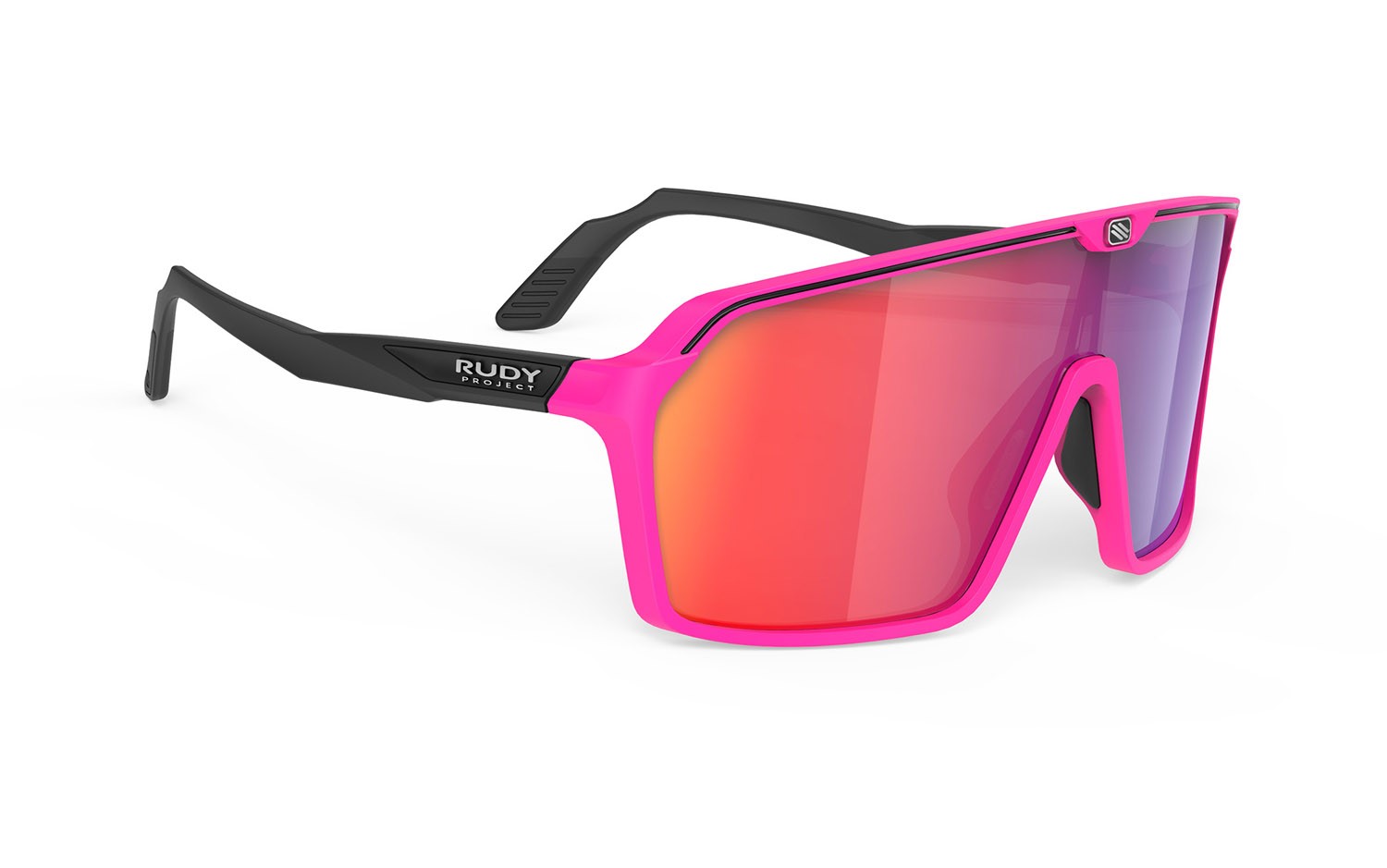 Occhiali da sole Rudy Project Spinshield SP723890-0001 colore pink fluo / black matte lenti multilaser red