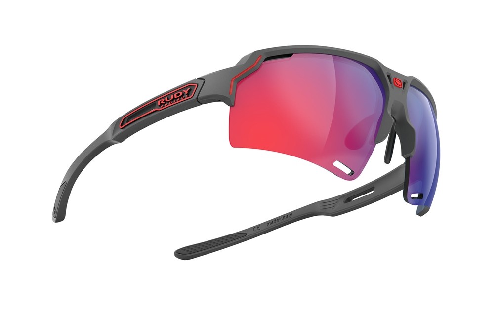 Occhiali da sole Rudy Project Deltabeat SP743838-0000 colore carchoal matte lenti multilaser red
