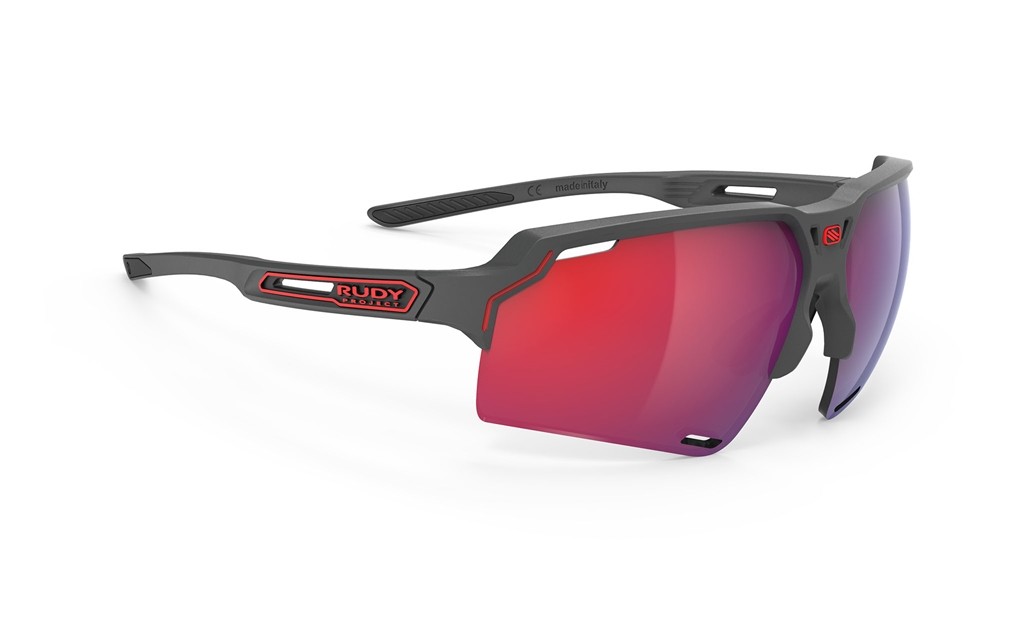 Occhiali da sole Rudy Project Deltabeat SP743838-0000 colore carchoal matte lenti multilaser red