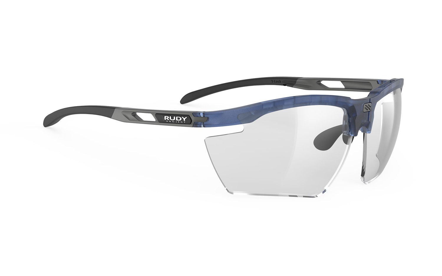 Occhiali da sole Rudy Project Magnus SP757331-0000 colore frozen blue avio matte lenti impactx photochromic 2 black