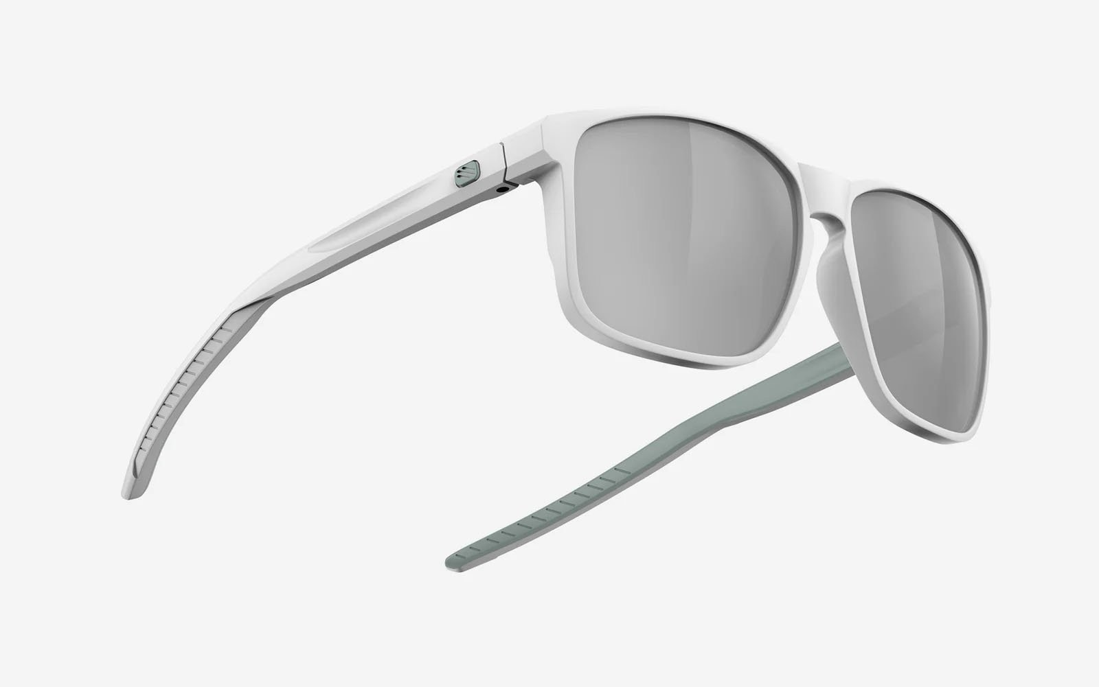 Occhiali da sole Rudy Project Overlap SP770958-0001 colore white matte/green sage matte lenti laser black