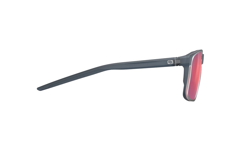 Occhiali da sole Rudy Project Overlap SP773853-0000 colore ice blue metal matte lenti multilaser red