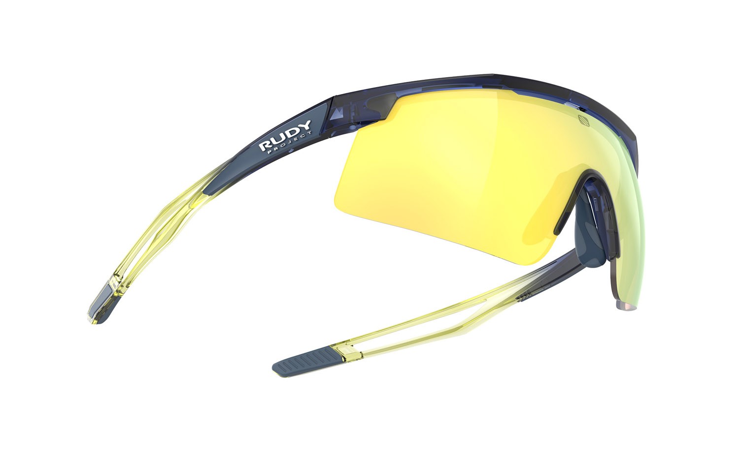 Occhiali da sole Rudy Project Turbolence SP890502-N000 colore crystal blue avio / apple green fade gloss lenti multilaser yellow