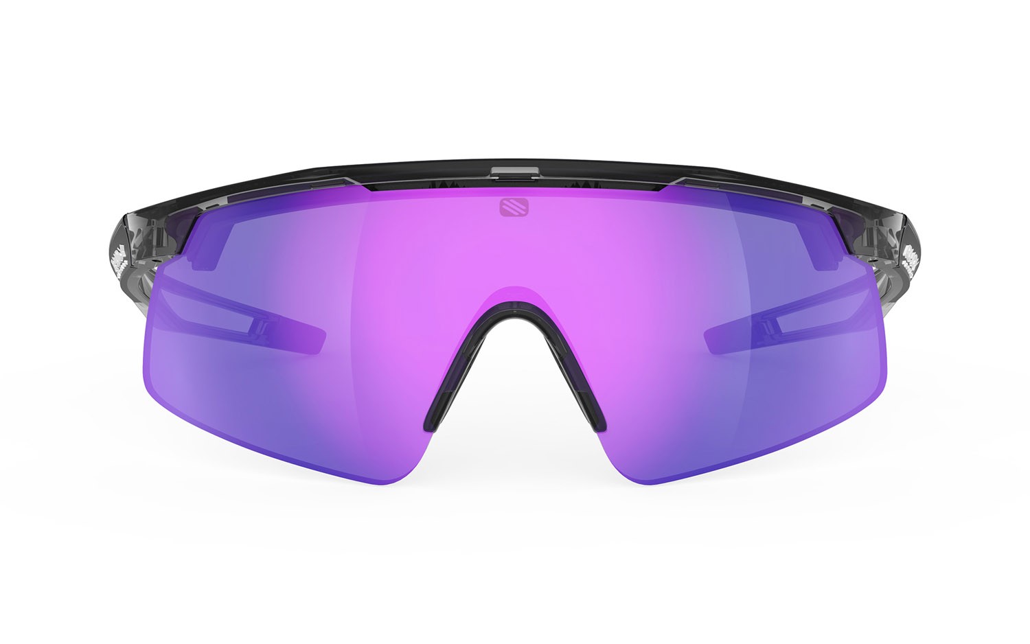 Occhiali da sole Rudy Project Turbolence SP894233-0000 c/interface e elastic cord colore crystal ash lenti multilaser violet