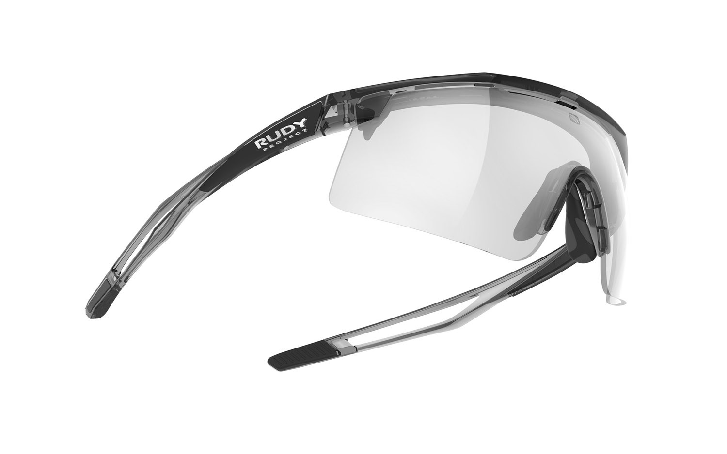 Occhiali da sole Rudy Project Turbolence SP897833-0000 c/interface e elastic cord colore crystal ash lenti impactx photochromic 2 laser black