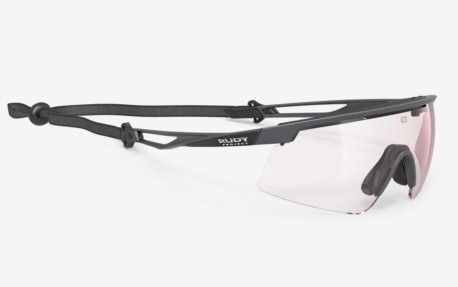 Occhiali da sole Rudy Project Turbolence + Elastic Cord Interface SP897438-0000 colore charcoal matte lenti impactx™ photochromic 2laser red