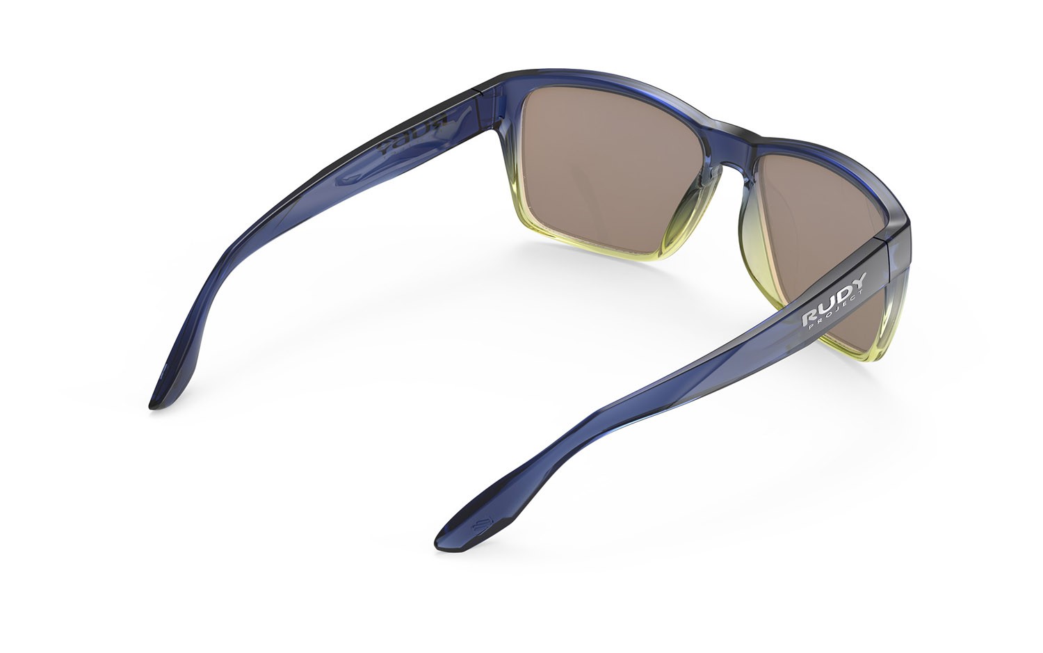 Occhiali da sole Rudy Project Spinhawk Edge SP900502-0000 colore crystal blue avio / apple green fade lenti multilaser yellow 