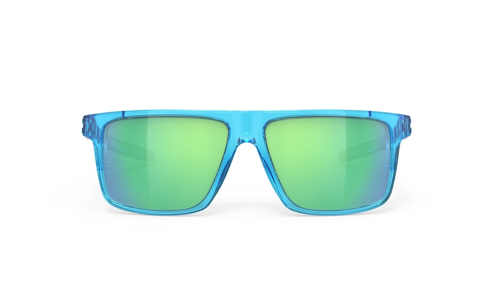 Occhiali da sole Rudy Project Stellar SP914168-0000 colore crystal azur  lenti multilaser green