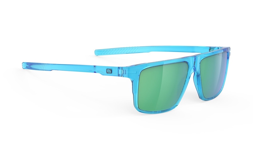 Occhiali da sole Rudy Project Stellar SP914168-0000 colore crystal azur  lenti multilaser green
