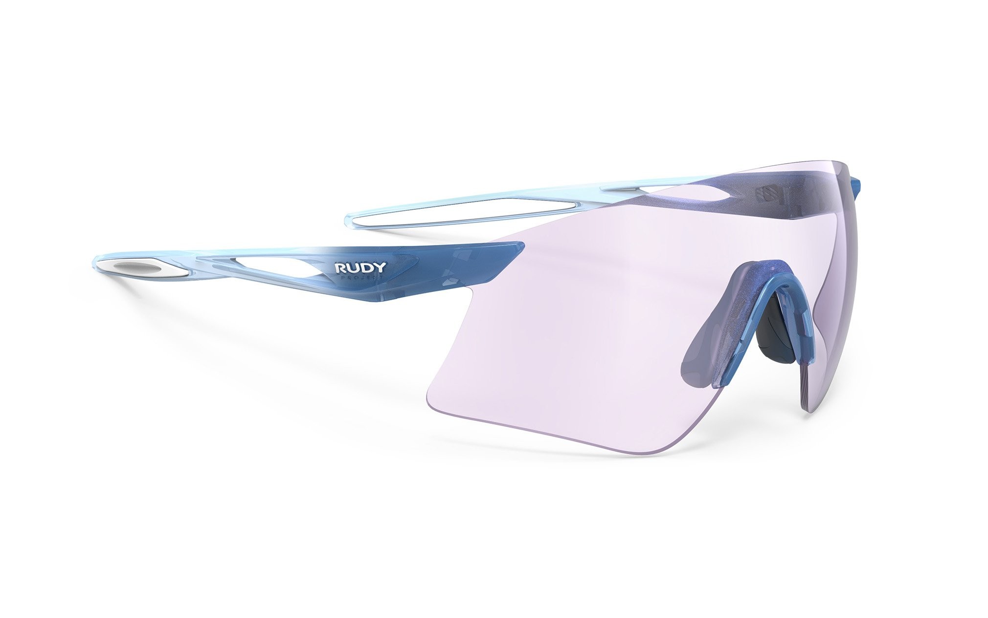 Occhiali da sole Rudy Project Astral Sphere SP977502-0010 colore crystal blue avio lenti 2laser purple impactx