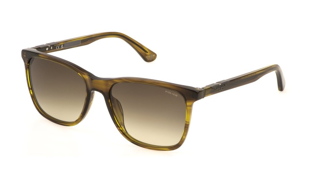 Sonnenbrillen Police SPL872N (06U8) farbe marrone/verde striato lucido gläser green gradient