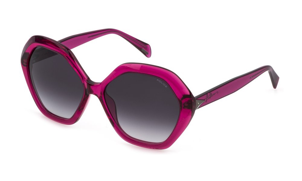 Sonnenbrillen Police SPLD29 (01BV) farbe ciclamino trasparente lucido gläser blue gradient
