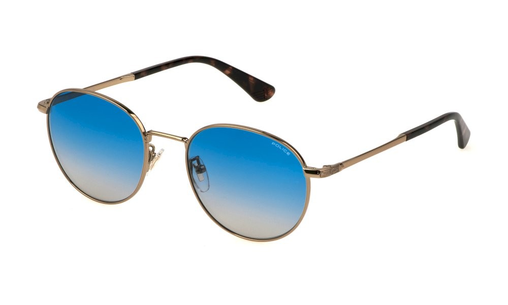Sonnenbrillen Police Roadie 4 SPLD94 (08M2) farbe cammello tan lucido c/parti sabbiate opache gläser blue grad.smoke