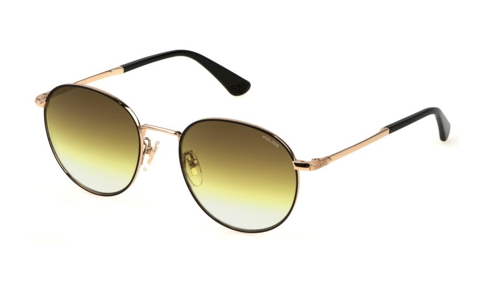 Sonnenbrillen Police Roadie 4 SPLD94 (301G) farbe oro rosè lucido c/parti nero lucido gläser yellow grad. / mirror gold