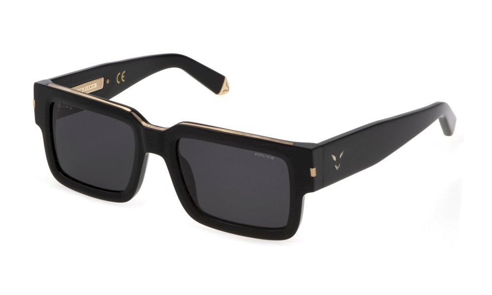Sonnenbrillen Police Lewis Hamilton SPLE14 (0BLK) farbe nero super black gläser smoke 