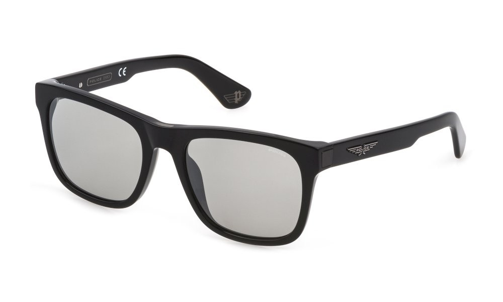 Sonnenbrillen Police SPLE37N (700X) farbe nero lucido gläser green / mirror silver