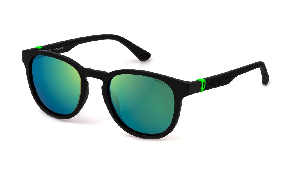 Sonnenbrillen Police Beyond lite 1 SPLF60 (U28V) farbe nero opaco gläser smoke multilayer green
