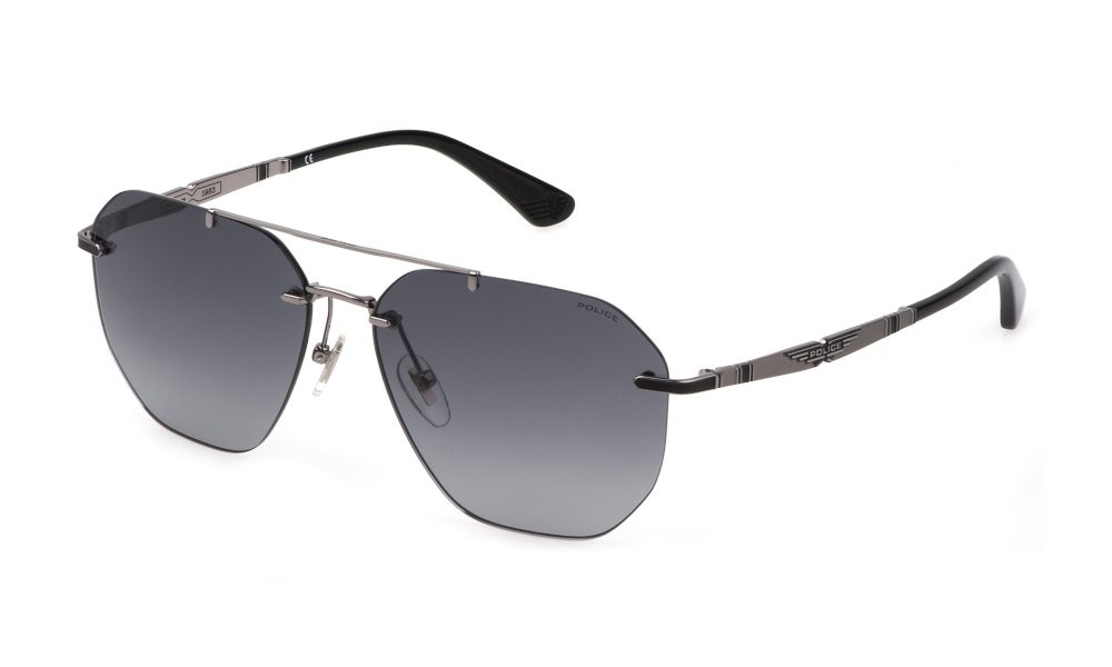 Occhiali da sole Police Origins nineties 4 SPLF68 (0508) colore rutenio lucido c/parti colorate lenti smoke gradient