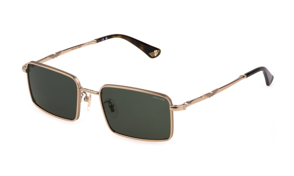 Sonnenbrillen Police Origins classic 1 SPLL85 (08M2) farbe cammello tan lucido c/parti sabbiate gläser green
