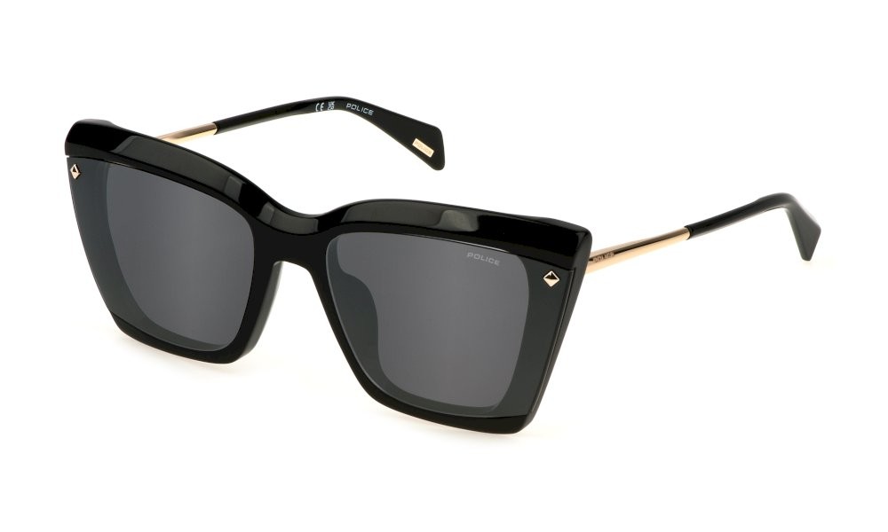 Sonnenbrillen Police Stagedive 16 SPLL95 (0700) farbe nero lucido gläser smoke / mirror silver