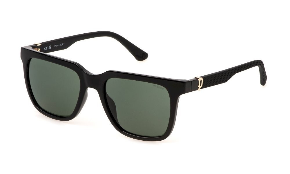 Occhiali da sole Police Beyond lite 6 SPLN34 (Z42Y) colore nero lucido totale lenti grey/green