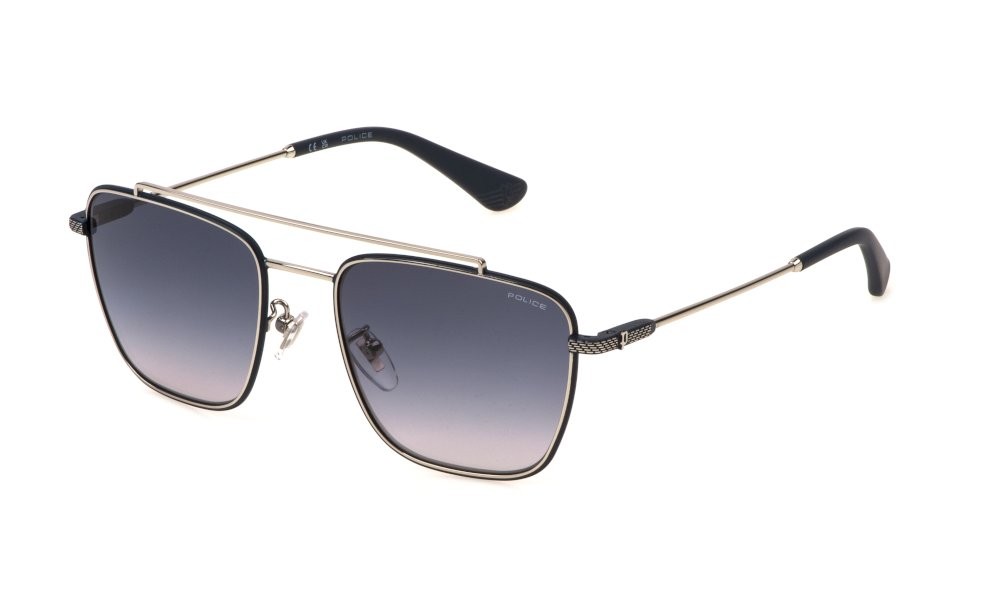 Occhiali da sole Police Octane 10 SPLN38 (0579) colore palladio lucido totale lenti smoke gradient