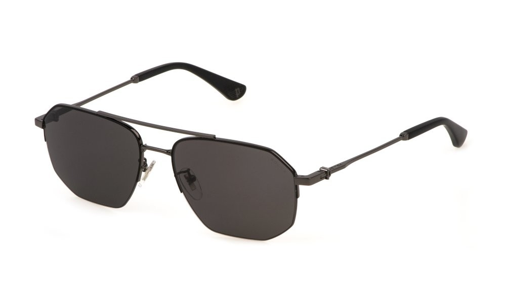 Occhiali da sole Police Force 6 SPLN39 (0K56) colore bachelite c/parti nero opaco lenti smoke