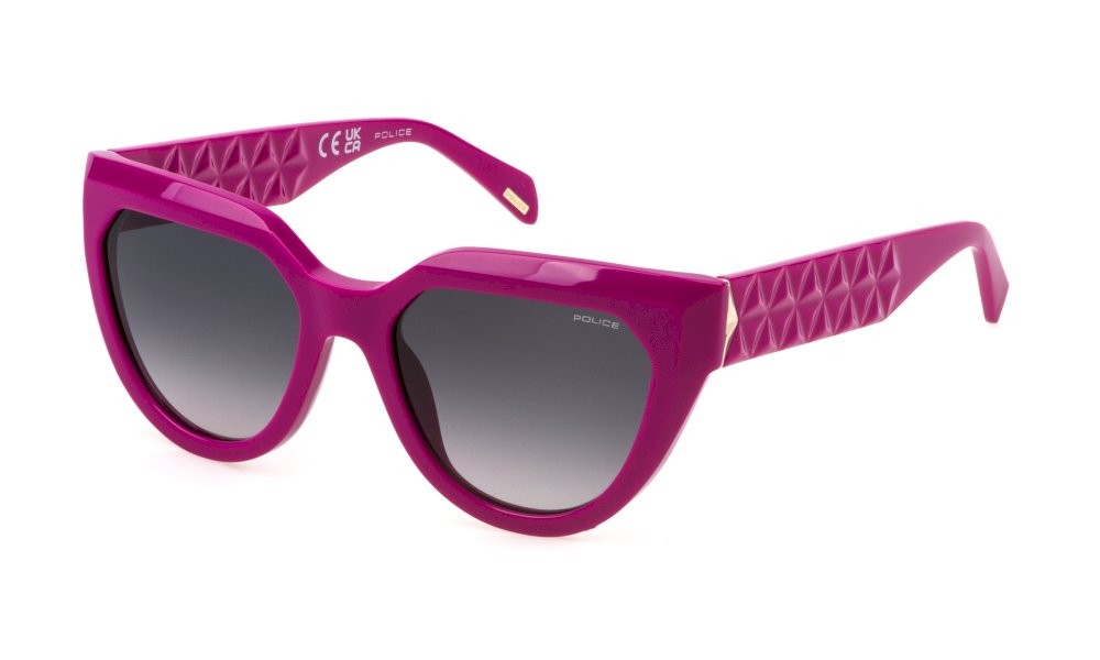 Occhiali da sole Police Phenomenon 2 SPLN61 (09M3) colore fuxia pieno lucido lenti smoke gradient smoke