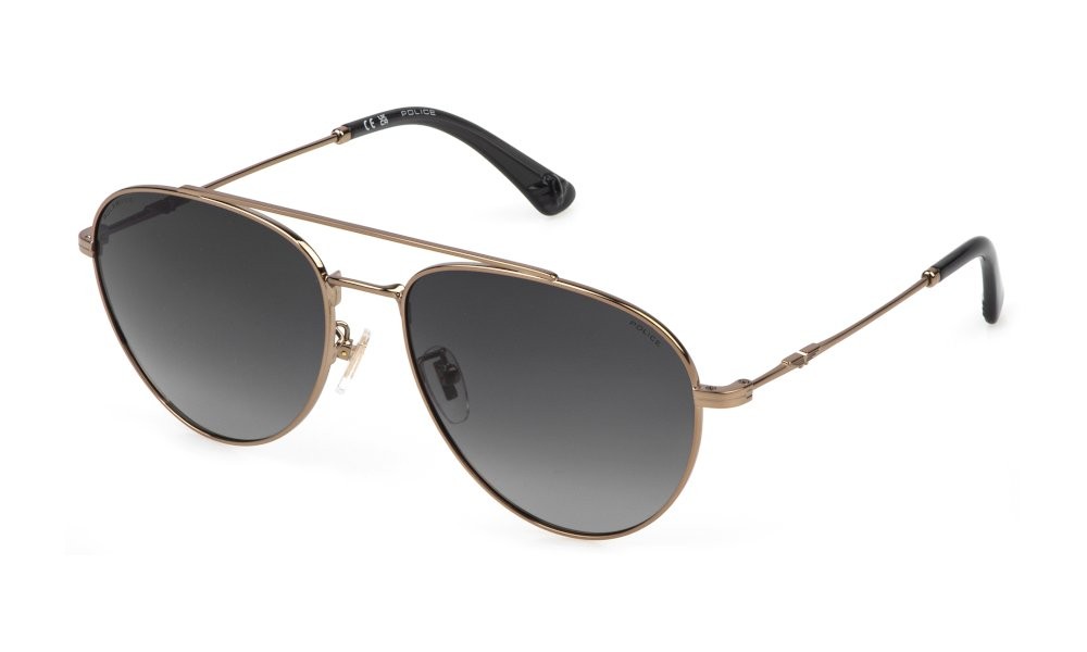 Sunglasses Police Origins lite 29 SPLP20E (8FFP) color oro grigio lucido lenses smoke gradient