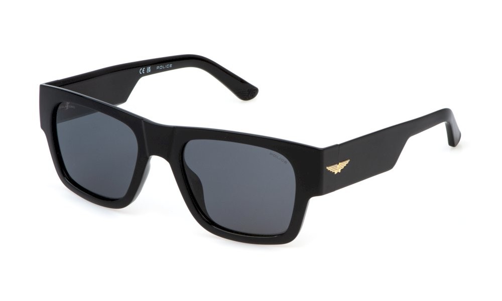 Sunglasses Police Ocean maxi 1 SPLP23 (Z42P) color nero lucido totale lenses smoke