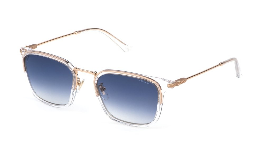 Sonnenbrillen Police Octane 12 SPLP27 (300K) farbe oro rose' lucido gläser blue gradient