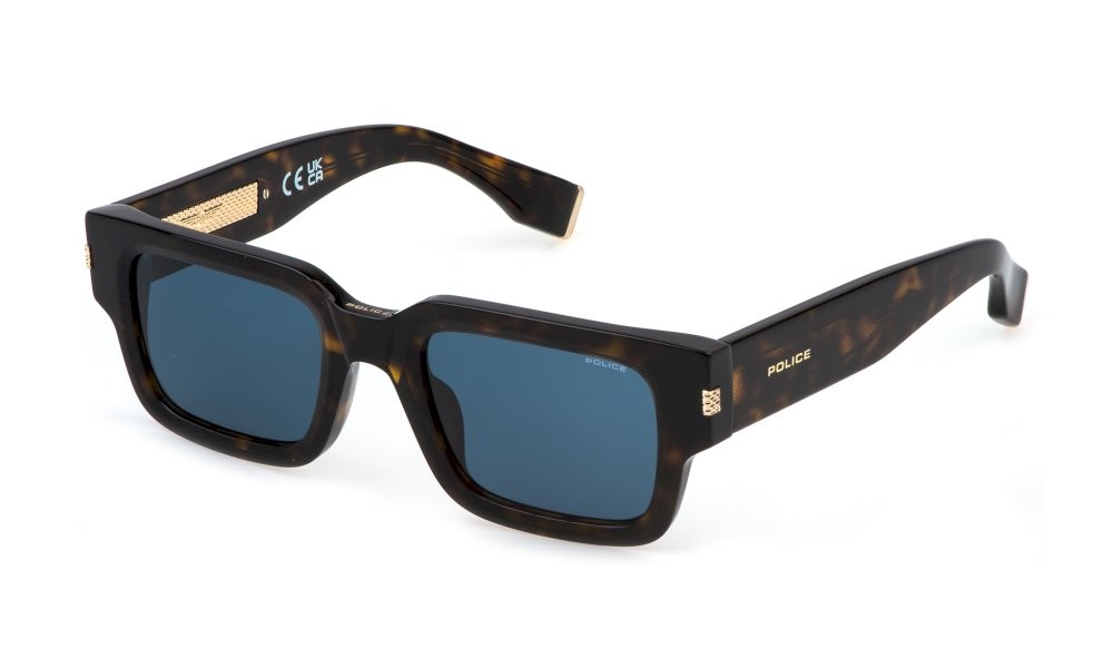 Sonnenbrillen Police G.o.a.t. 1 SPLP32 (0722) farbe avana scura lucida gläser blue