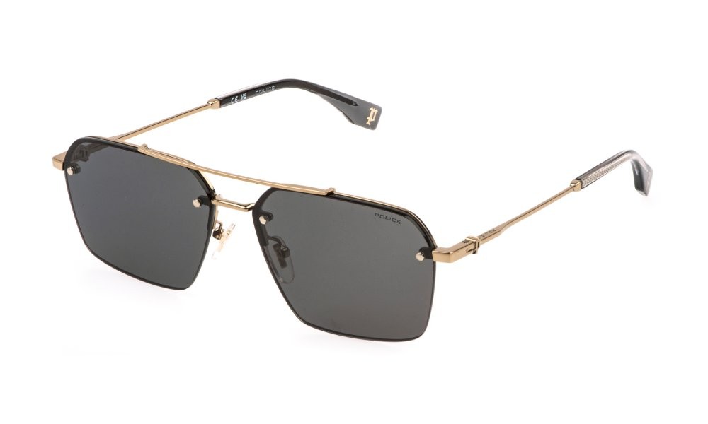 Occhiali da sole Police Force 9 SPLQ90 (08FE) colore cammello tan lucido lenti smoke
