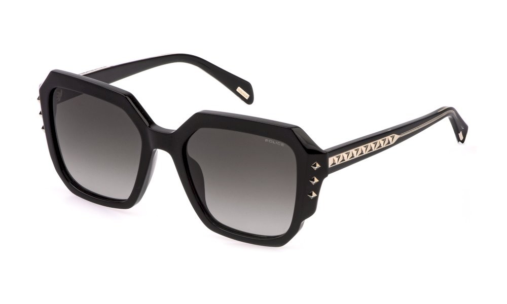 Occhiali da sole Police Superstar 3 SPLR23 (0700) colore nero lucido lenti smoke gradient smoke