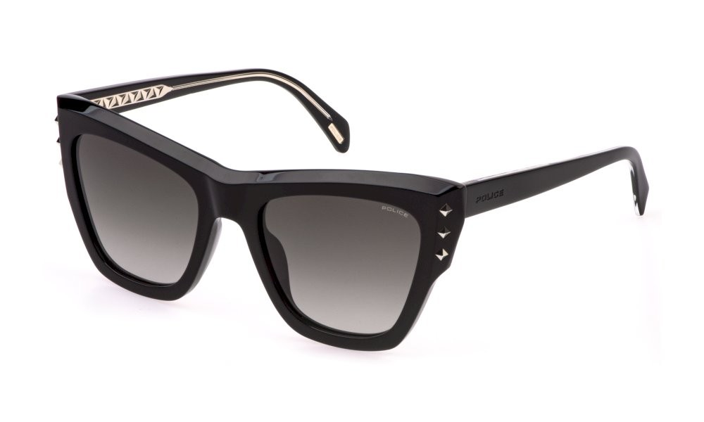 Occhiali da sole Police Superstar 4 SPLR24 (0700) colore nero lucido lenti smoke gradient smoke