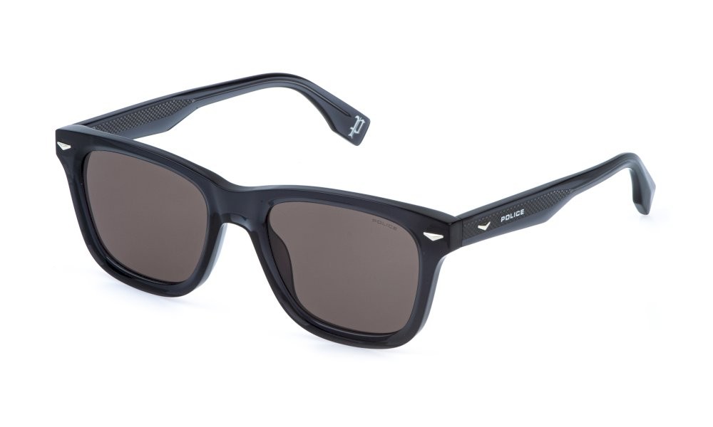Sonnenbrillen Police Supernova 6 SPLR80E (0705) farbe grigio scuro trasparente lucido gläser brown