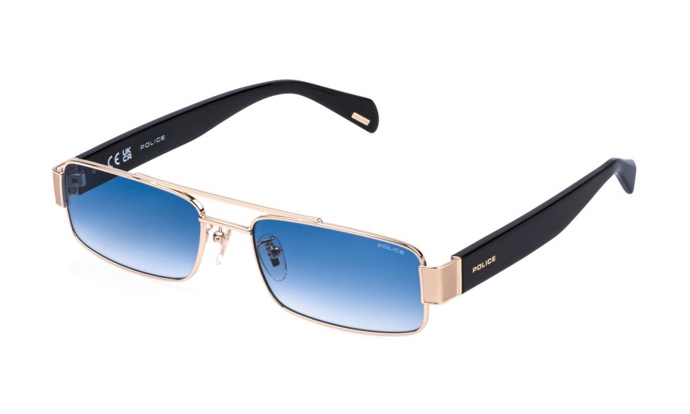 Sunglasses Police Invictus 1 SPLR95 (0349) color oro rose' lucido c/parti sabbiate/satin/ lenses blue gradient