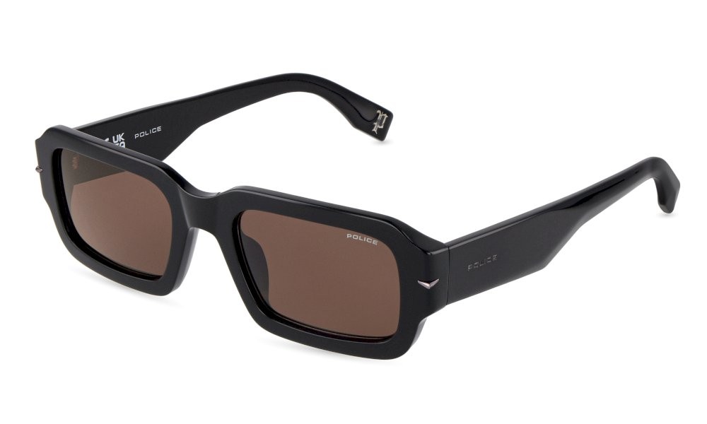 Sunglasses Police Supernova 10 Supernova10 SPLU72 (0700) color nero lucido lenses brown