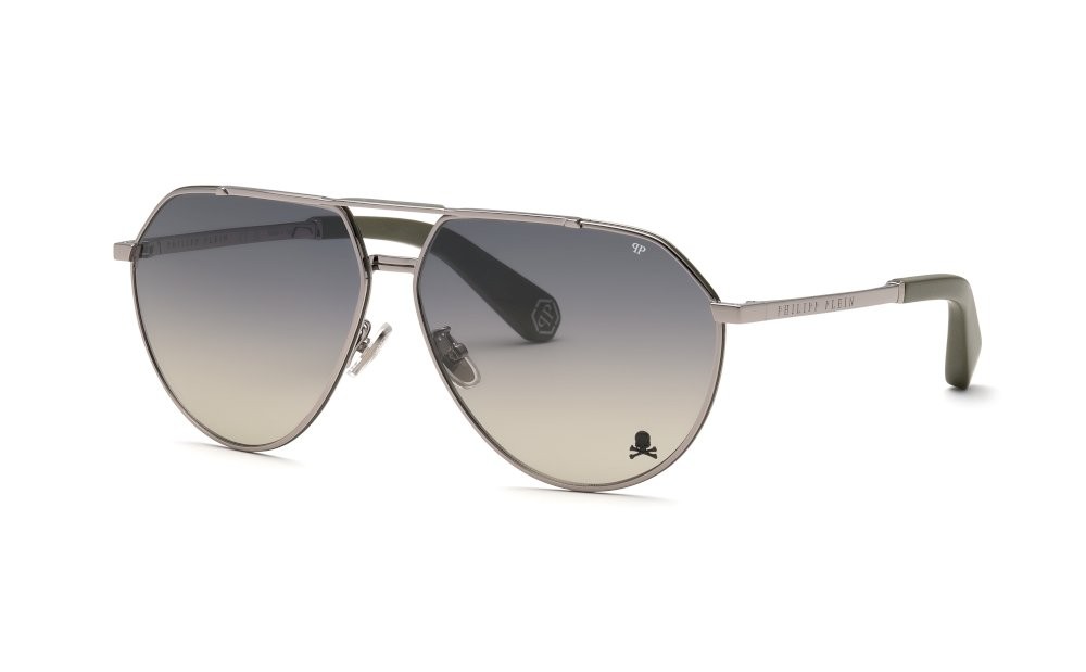 Sonnenbrillen Philipp Plein Plein signature SPP007V (0508) farbe rutenio lucido totale c/parti colorate gläser smoke gradient smoke