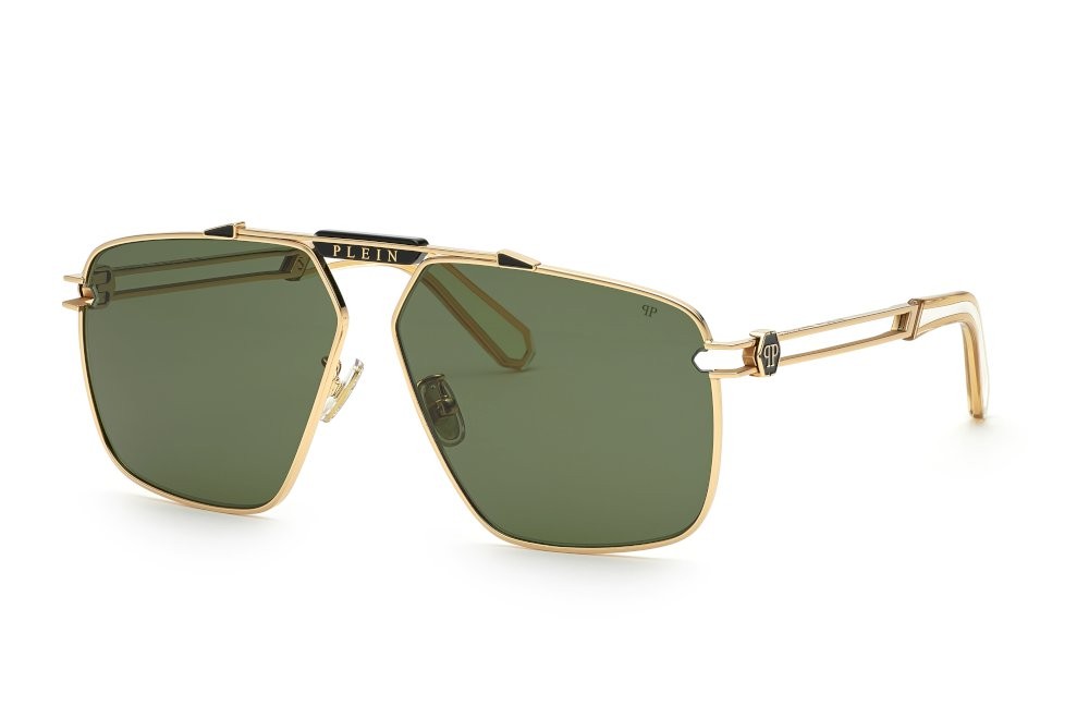 Sonnenbrillen Philipp Plein SPP049M (0301) farbe oro rosè lucido c/parti nero lucido gläser green 