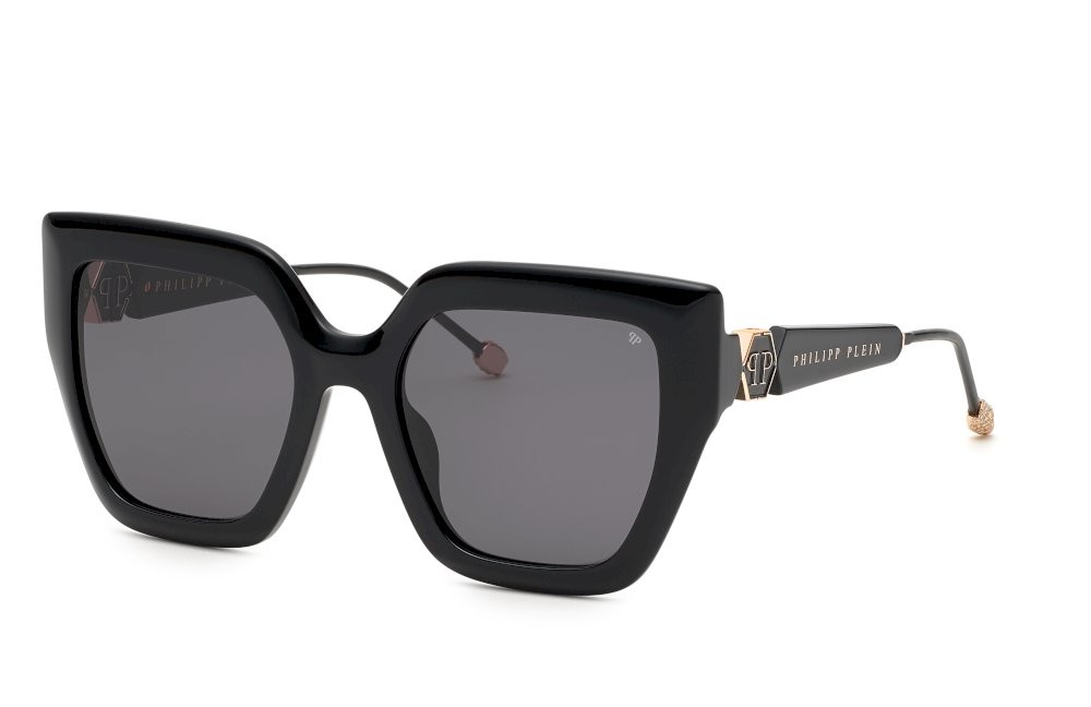 Occhiali da sole Philipp Plein Plein queen SPP064S (0700) colore nero lucido lenti smoke 