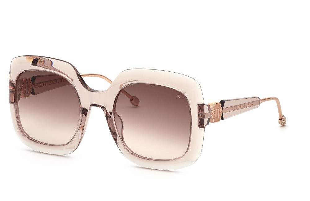 Sonnenbrillen Philipp Plein Plein queen SPP065S (07T1) farbe beige trasparente gläser brown grad.