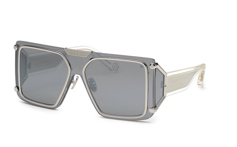 Sonnenbrillen Philipp Plein SPP096M (579X) farbe palladio lucido totale gläser smoke mirror silver