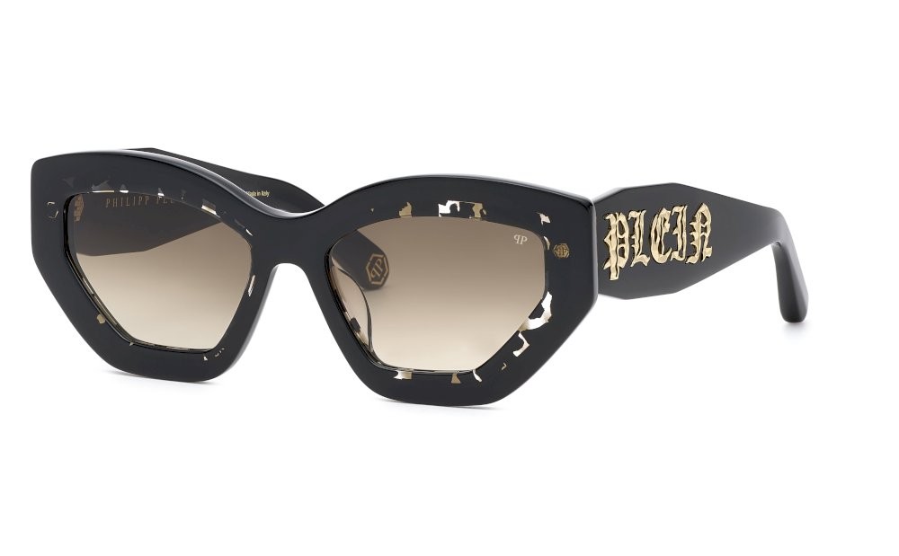 Occhiali da sole Philipp Plein SPP099M (0700) colore nero lucido lenti green grad.