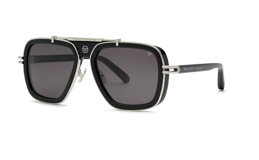 Occhiali da sole Philipp Plein SPP109M (0700) colore nero lucido lenti smoke