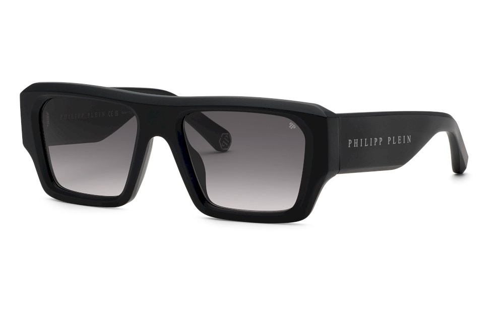 Sonnenbrillen Philipp Plein Plein starlight SPP144 (0703) farbe nero sabbiato/opaco gläser smoke gradient