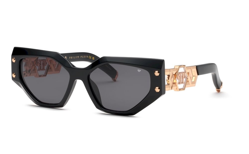 Occhiali da sole Philipp Plein Plein icon edge SPP174S (0700) colore nero lucido lenti smoke