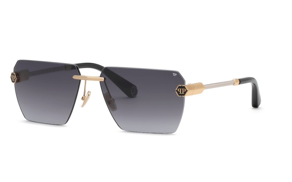 Occhiali da sole Philipp Plein Plein royal SPP205 (0340) colore oro rose' lucido c/parti palladio lucido lenti smoke gradient smoke